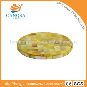 CBM-CS03 Eco friendly Golden mother-of-pearl cup coaster